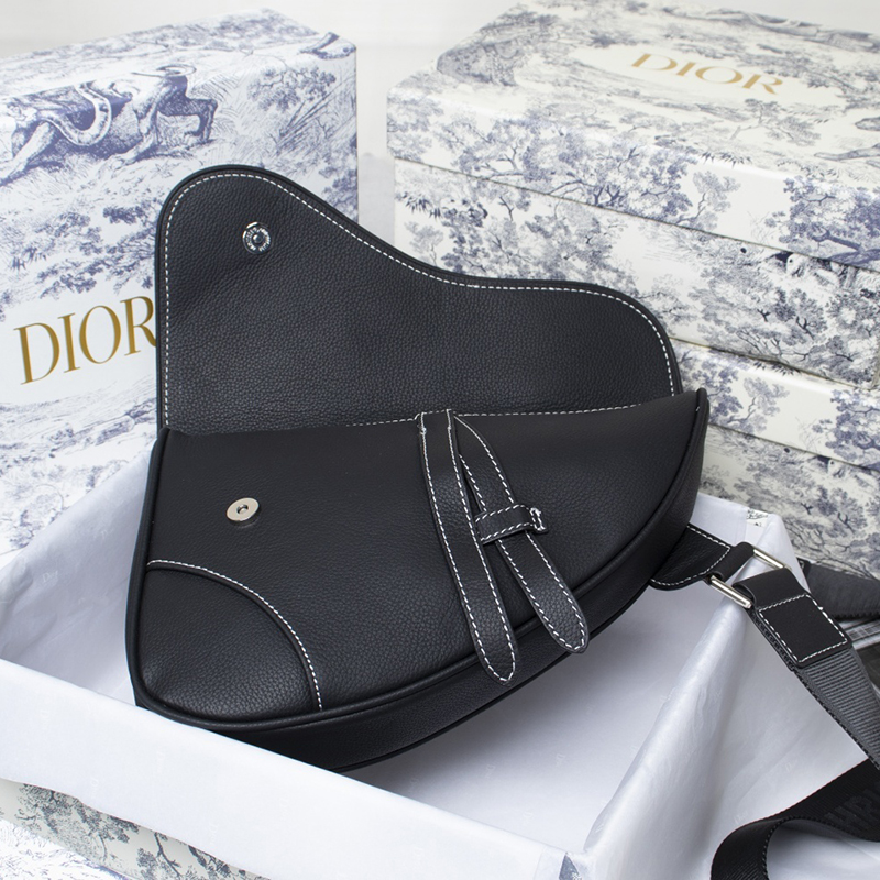 Dior Saddle Bag Black Grained Calfskin With Dior And Shawn Signature 1ADPO093YZS_H10E - Image 5