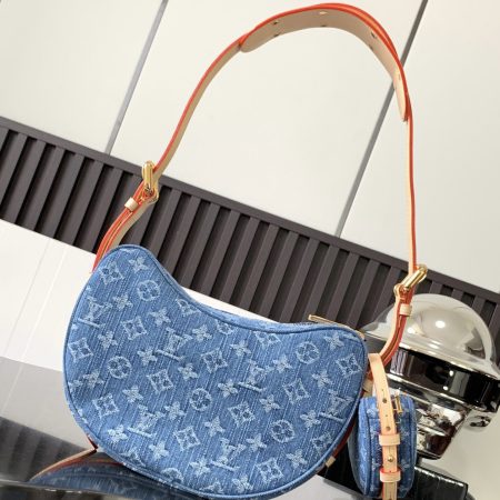 LV CROISSANT Denim Handbag - Image 4