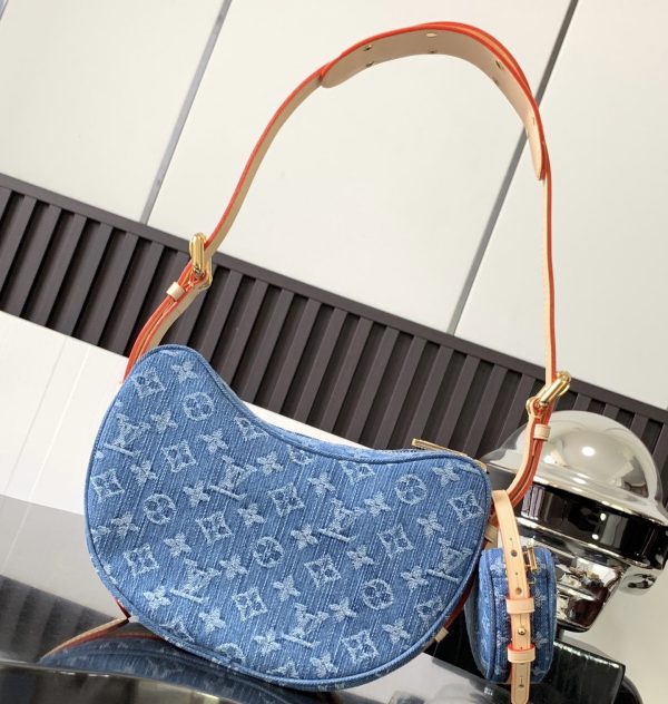 LV CROISSANT Denim Handbag
