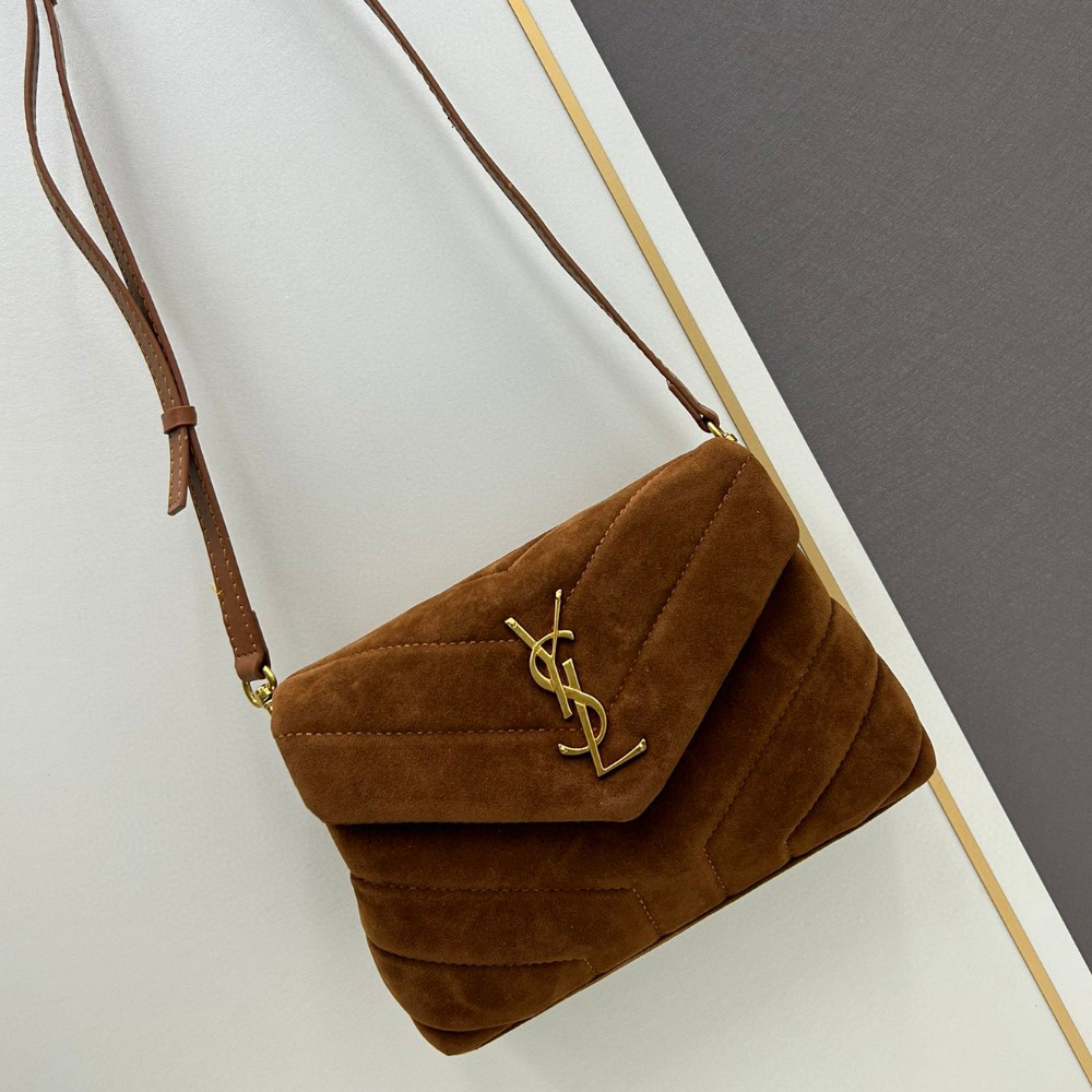 YSL LouLou Quilted Suede Bag - Image 9
