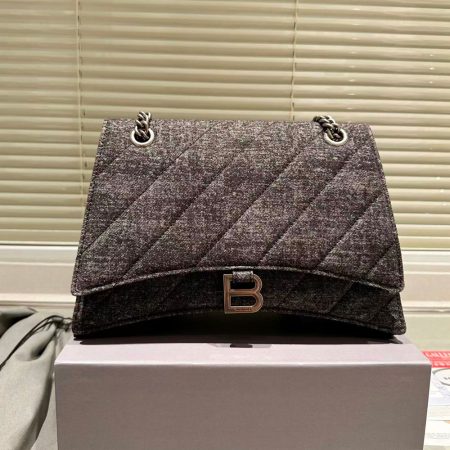 Balenciaga Crush Quilted Denim Bag - Image 3