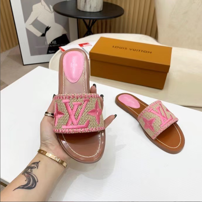LV Lock lt Flat Flat Sandals Slide - Image 5