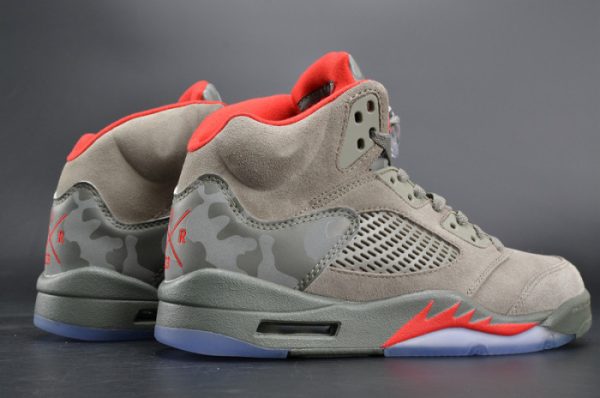 Bape x Air Jordan 5 Trophy RoomCamo university red mens 136027-051