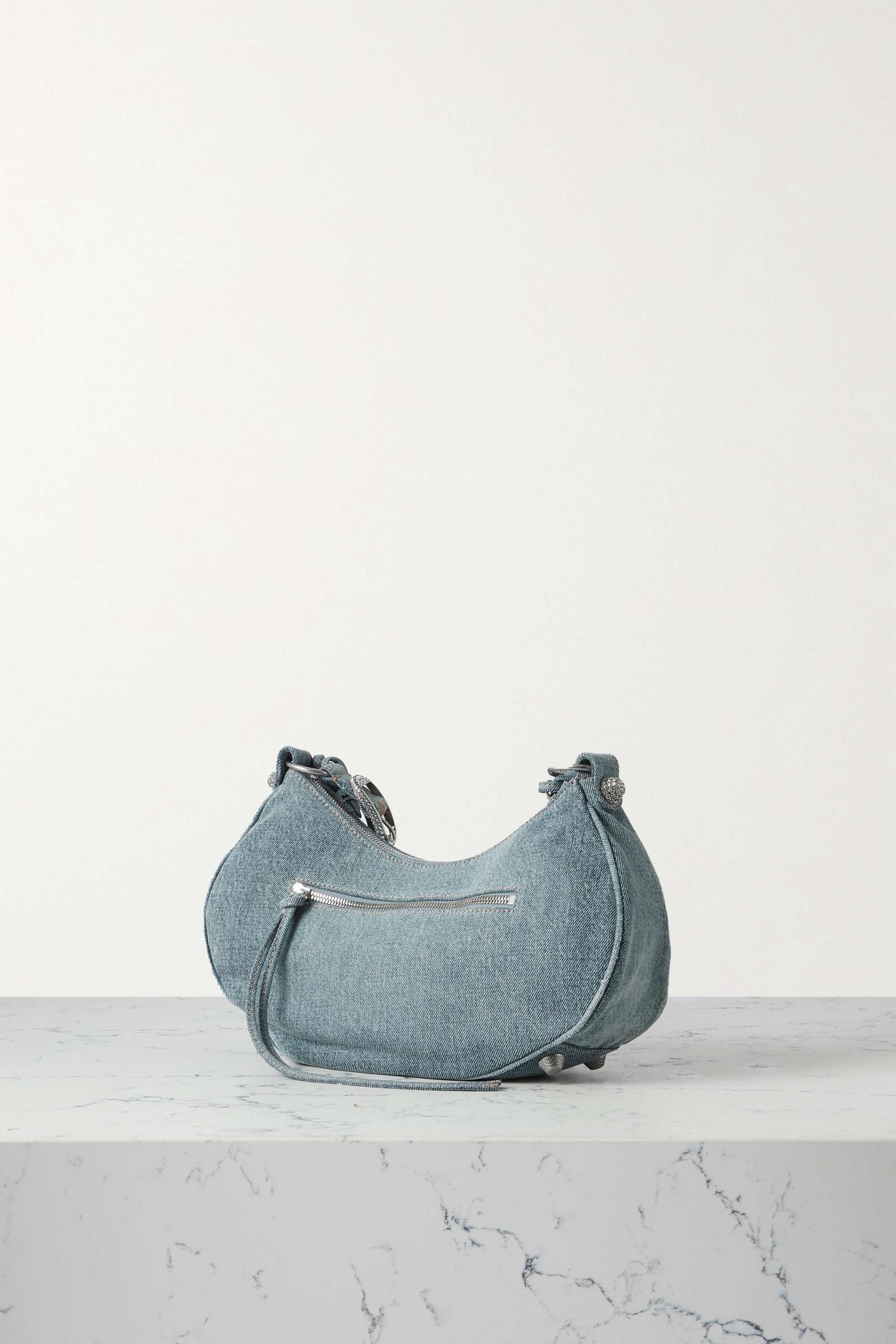 BALENCIAGA Le Cagole small embellished denim shoulder bag - Image 2