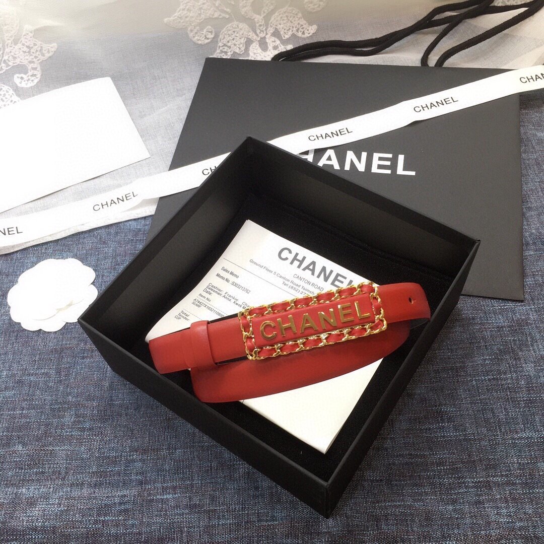 Chanel Belt With Chanel Signature Orange with Gold-Toned Hardware Women Belt 30MM - Image 3