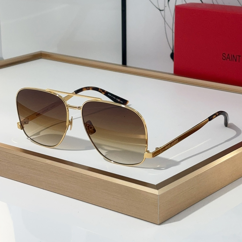 Saint Laurent YSL Metal Oval Sunglasses Top Quality - Image 3