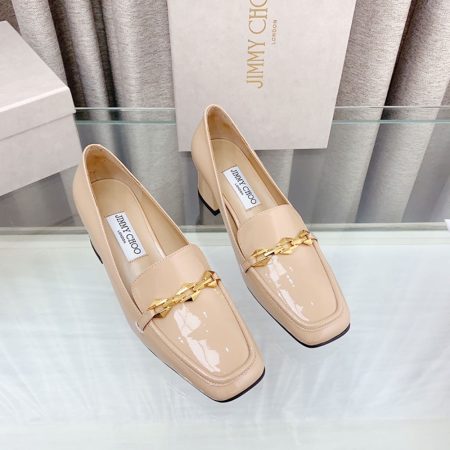 Jimmy Choo Patent Leather 5CM Thick Heel Slide Sandal - Image 3