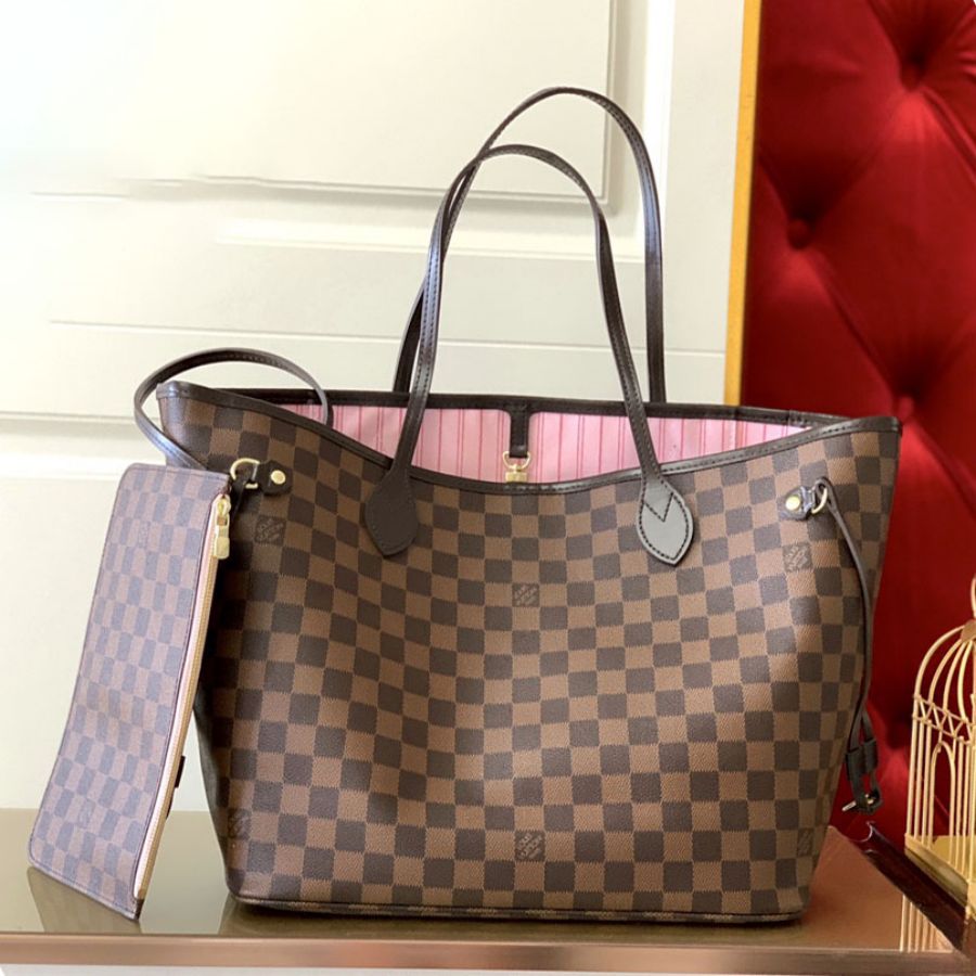 LV Neverfull Monogram Damier Totebag - Image 4