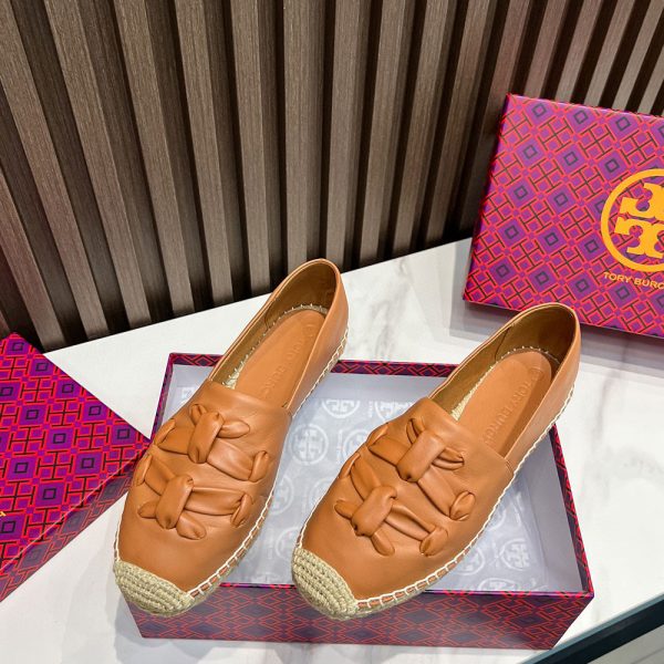 Tory Burch Leather Comfortable Fisherman Shoes   Sandals Slide