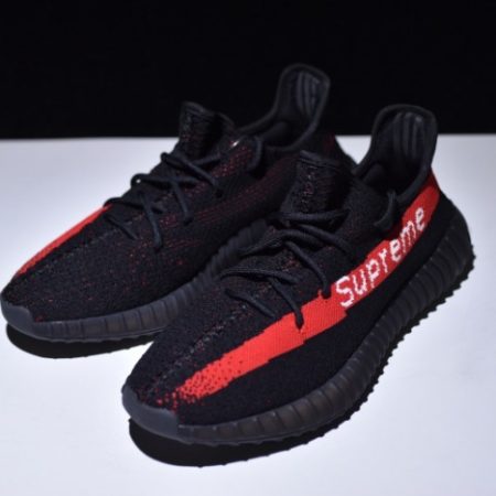 Yeezy Supreme Boost 350 V2 BLACK AND RED - Image 7