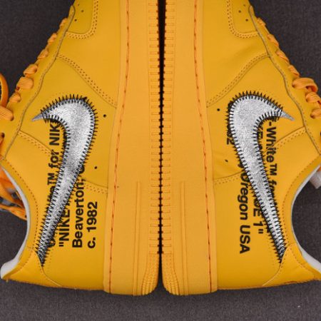 NIKE AIR FORCE 1 LOW OFF-WHITE UNIVERSITY GOLD METALLIC SILVER DD1876-700 - Image 27