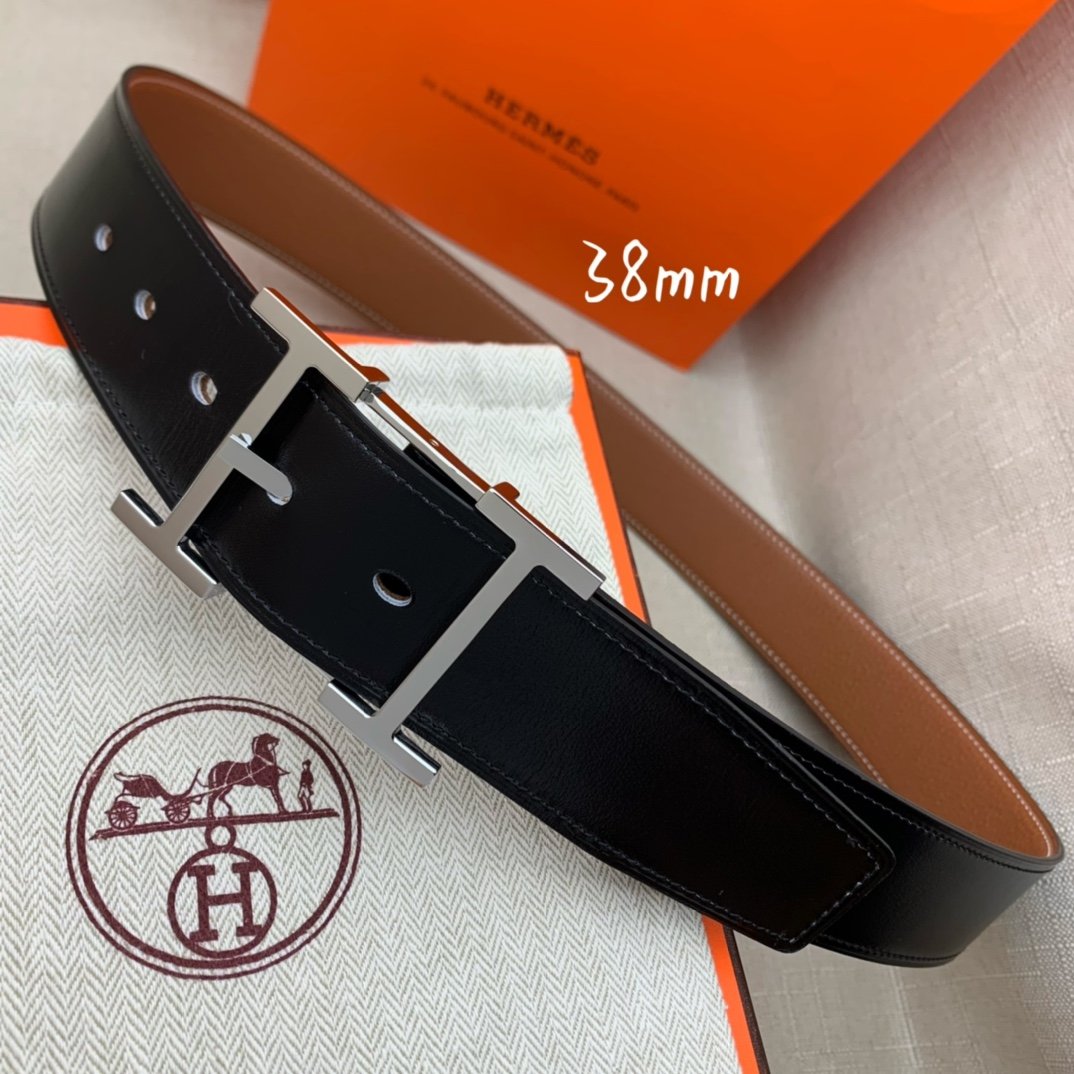 Hermes H Belt Buckle & Reversible Brown For Women, Women Belt 380MM - Image 1