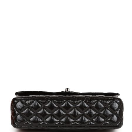Chanel Classic Flag Bag Medium Classic Double Flap Bag SO Black Crumpled Calfskin Black Hardware - Image 6