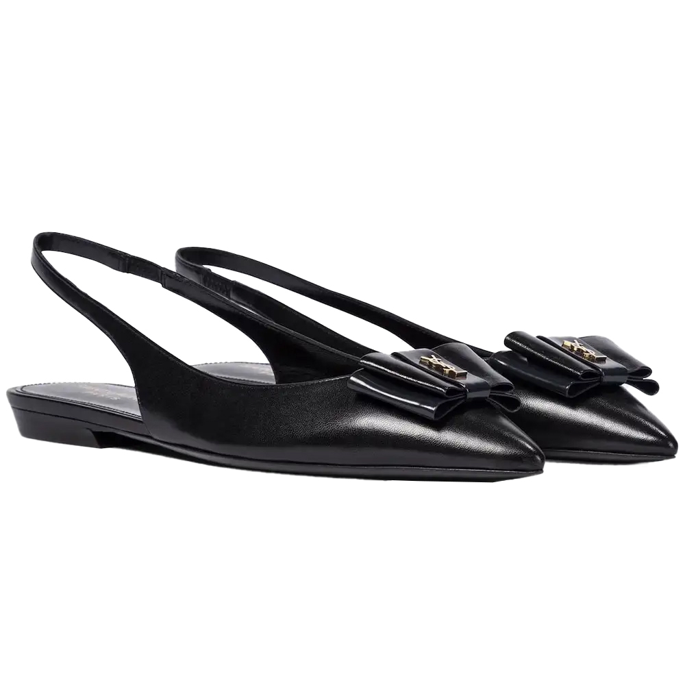 Saint Laurent Bow Slingback Flats - Image 1