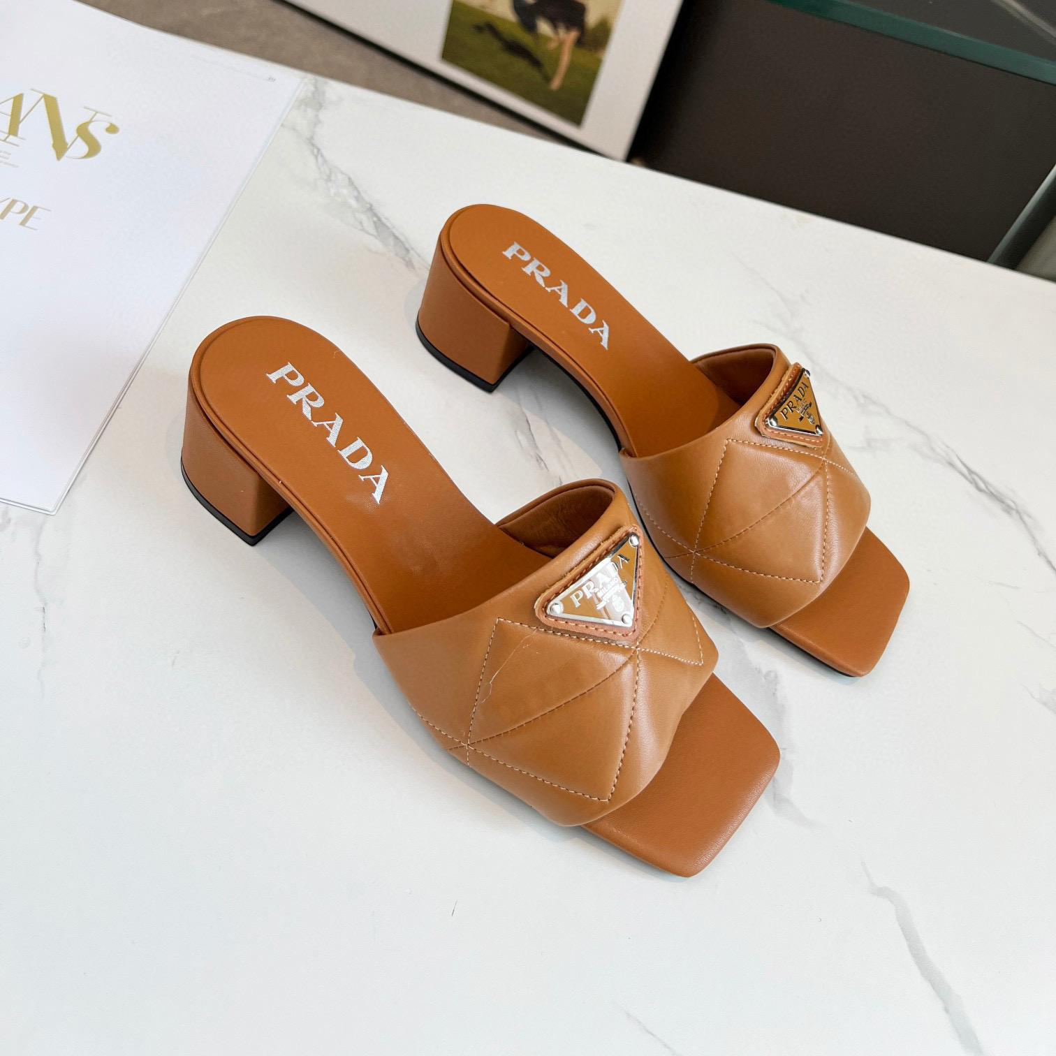 Prada 3.5CM Thick Slide Heels - Image 6