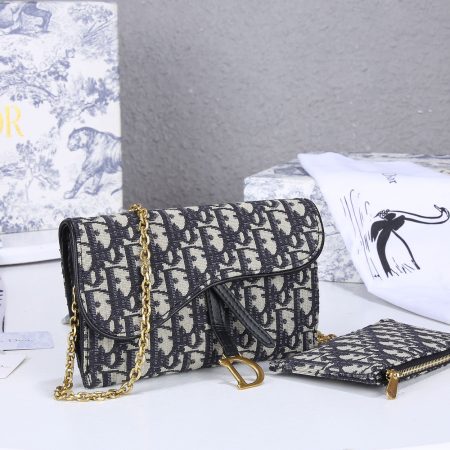 Dior SADDLE Bag Blue Dior Oblique Jacquard - Image 2