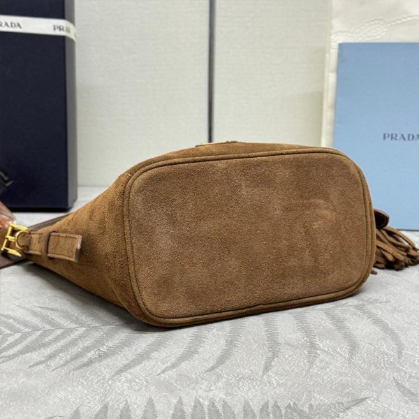Prada Suede Bucket Bag 10A quality 1BE079
