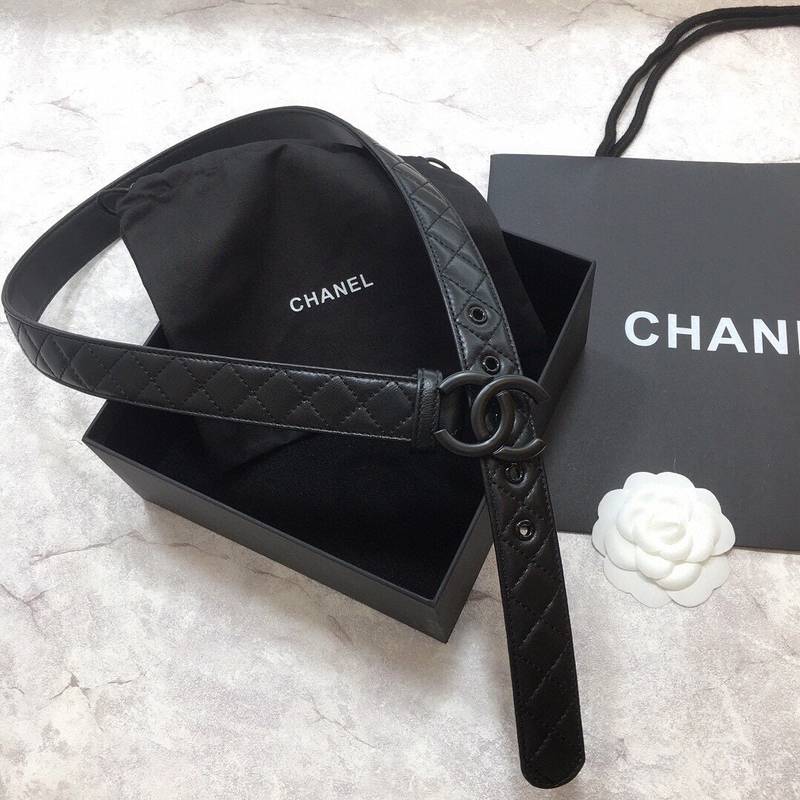 Chanel Belt Quilted With Double C Buckle Black With Black Hardware Women Belt 30MM - Image 5