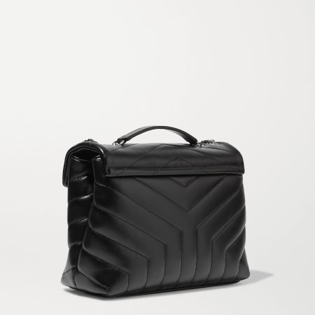 SAINT LAURENT Loulou small quilted leather shoulder bag black - Image 3