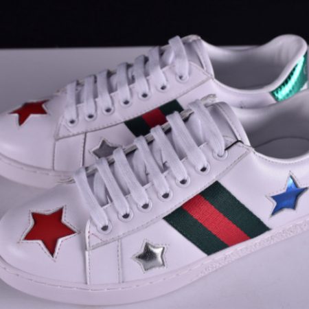 Gucci Ace Embroidered Low-Top Sneaker WITH COLORFUL STARS 431942-A38G1 - Image 15
