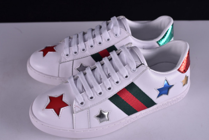 Gucci Ace Embroidered Low-Top Sneaker WITH COLORFUL STARS 431942-A38G1 - Image 15