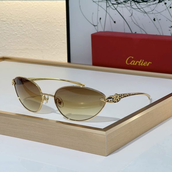 Cartier Metal Cutout Frame Sunglasses Top quality
