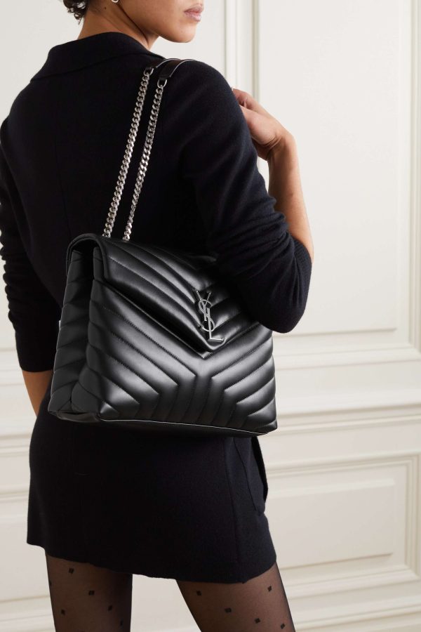 SAINT LAURENT Loulou medium quilted leather shoulder bag black