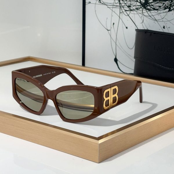 Balenciaga  Mirror leg Logoo Aviator Sunglasses Top quality