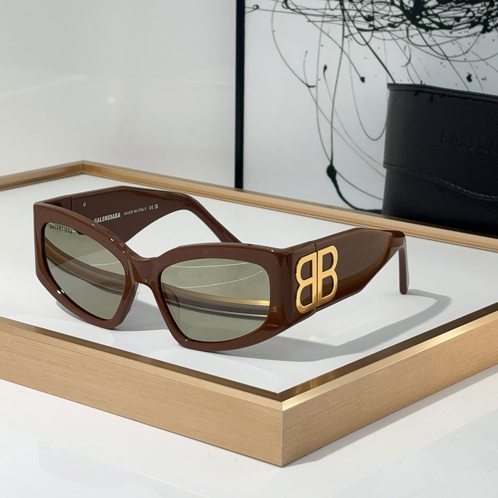 Balenciaga  Mirror leg Logoo Aviator Sunglasses Top quality - Image 3
