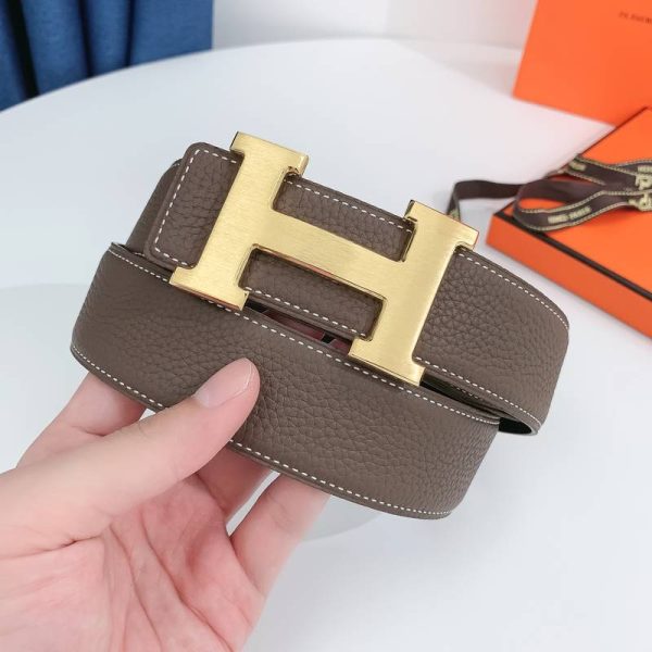 Hermes H Belt Buckle & Reversible Brown For Women, Women Belt 380MM