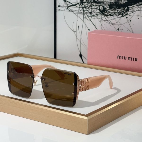 MIU MIU Mirror leg Logo Decoration Sunglasses Top quality