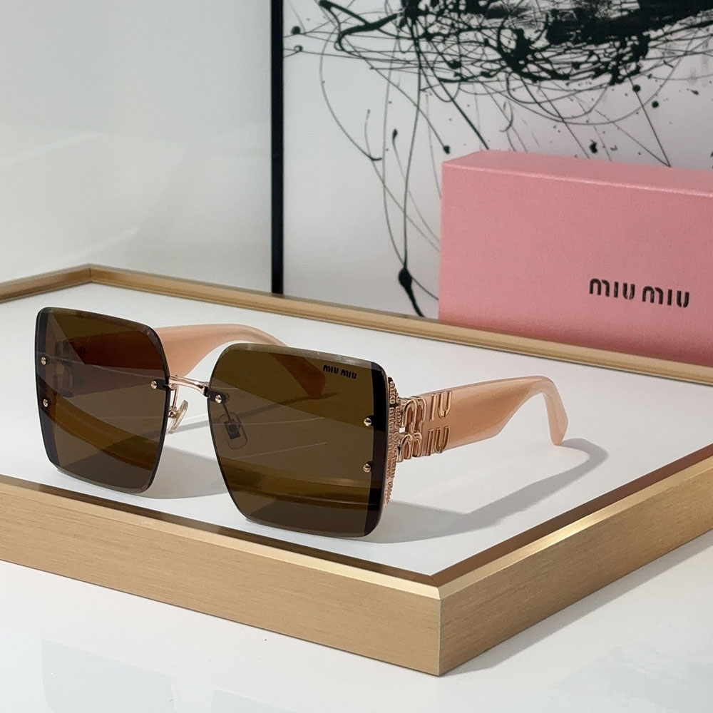 MIU MIU Mirror leg Logo Decoration Sunglasses Top quality - Image 5