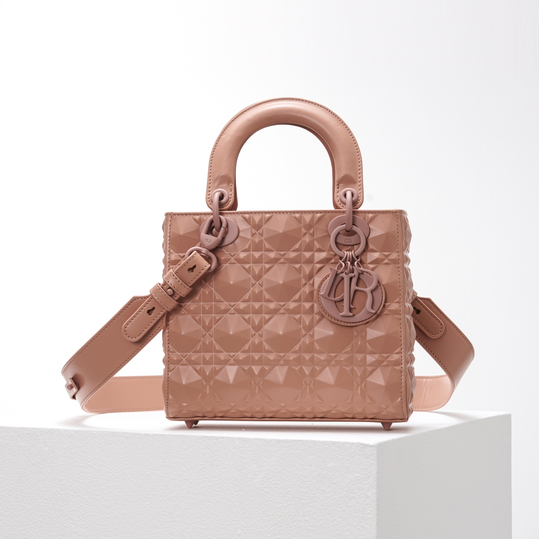 DIOR Lady Dior Diamond Vine Pattern Handbag - Image 5