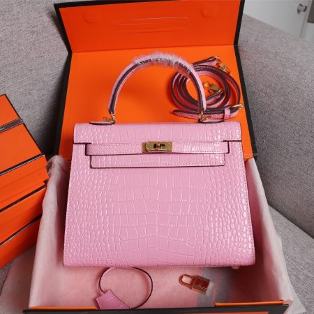 Hermes Kelly Gold Buckle Bag-Crocodile - Image 18