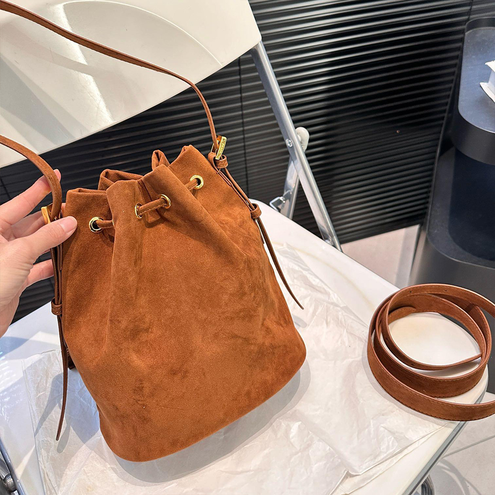 Prada Suede Bucket Bag - Image 6
