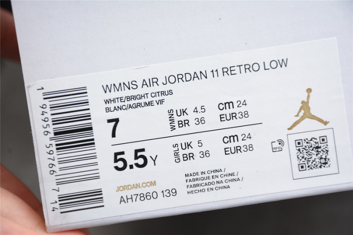Air Jordan 11 Low WMNS Citrus" AH7860-139 - Image 14