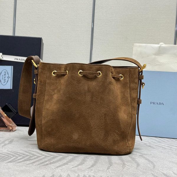Prada Suede Bucket Bag 10A quality 1BE079