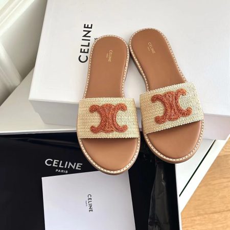 CELINE Women's Mule Sandals - Flat Sandals with Signature Logo - Image 2