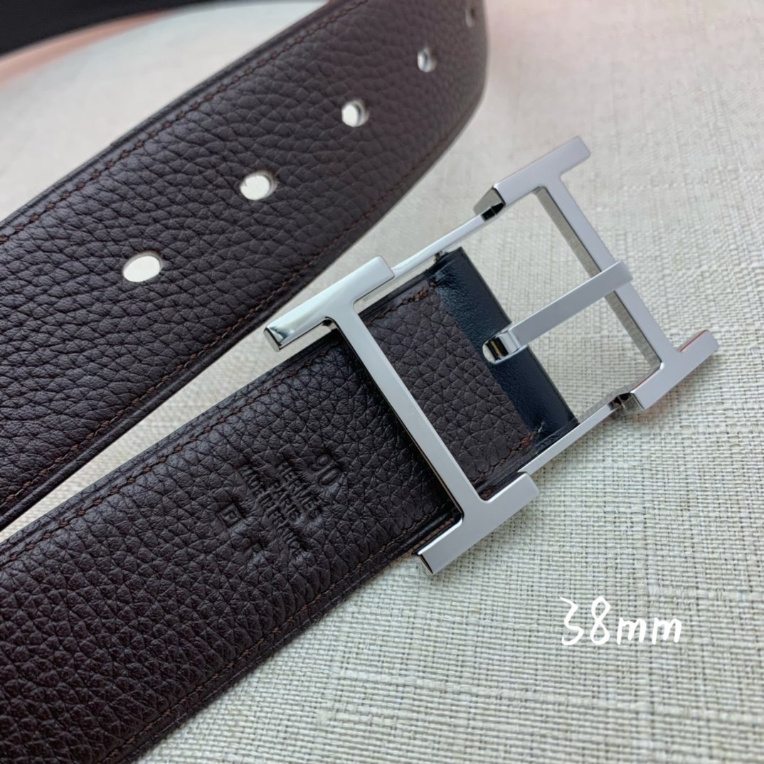 Hermes H Belt Buckle & Reversible Black For Women, Women Belt 380MM - Image 4