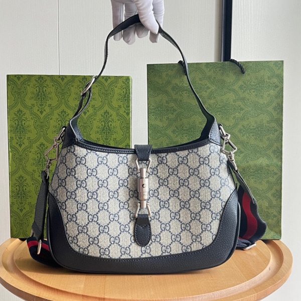 Gucci Jackie 1961 Canvas & Leather Shoulder Bags