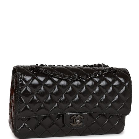 Chanel Classic Flag Bag Medium Classic Double Flap Bag SO Black Crumpled Calfskin Black Hardware - Image 2