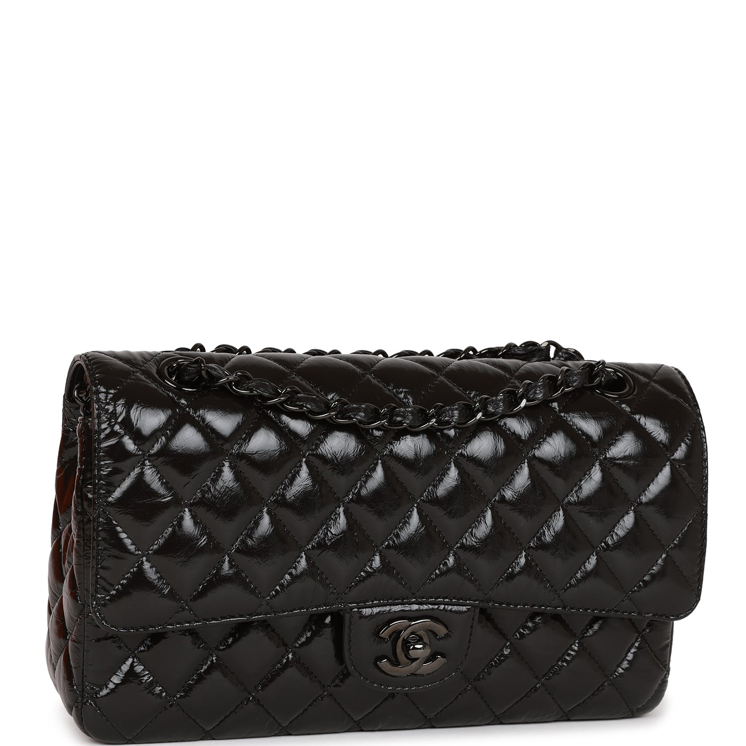 Chanel Classic Flag Bag Medium Classic Double Flap Bag SO Black Crumpled Calfskin Black Hardware - Image 2