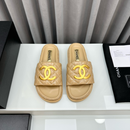 Chanel Gold Label Flat Bottom Fashion Sandals Slide - Image 8