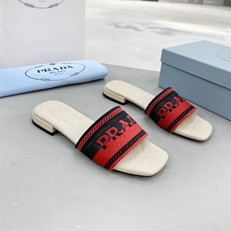 Prada Logo EmbroideryFashion Sandals Slide Sandal - Image 8