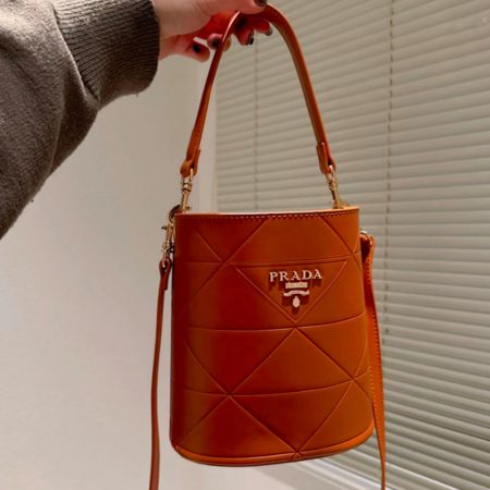 Prada Checkered Bucket Bag - Image 6