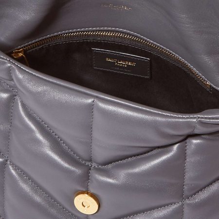 SAINT LAURENT Loulou Puffer small quilted leather shoulder bag grey - Image 3
