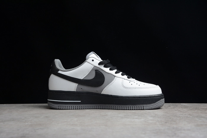 Nike Air Force 1 Low White Dark Grey Black Shoes 553689-609 - Image 3