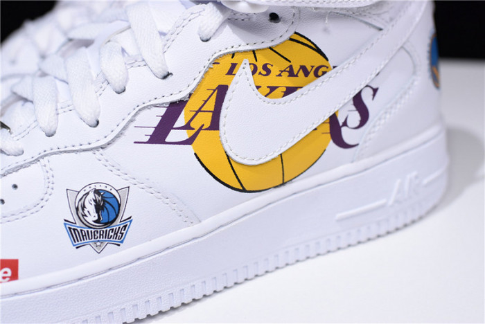 Supreme X Nike Air Force 1 Mid NBA Teams White Aq8017-100 - Image 3