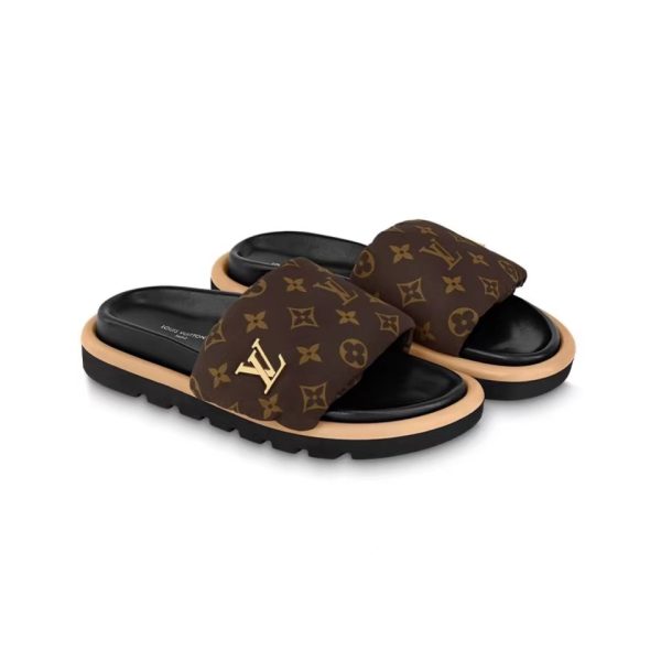 LV Pollow Nylon Velcro Slide Sandal