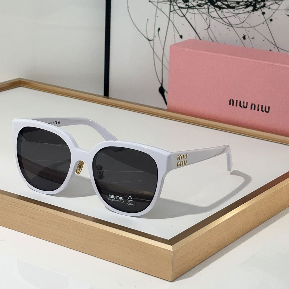 MIU MIU  Mirror leg logo irregular shaped Sunglasses Top quality - Image 1